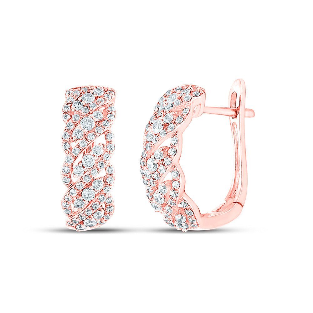 Splendid Jewellery 10kt Rose Gold Diamond Hoop Earrings - Splendid Jewellery