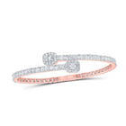 Splendid Jewellery 10kt Rose Gold Diamond Square Cuff Bangle Bracelet - 3 Cttw - Splendid Jewellery