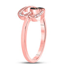 Splendid Jewellery 10kt Rose Gold Double Heart Diamond Ring Side View 2 from Splendid Jewellery