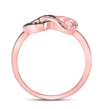 Load image into Gallery viewer, Splendid Jewellery 10kt Rose Gold Double Heart Diamond Ring - Splendid Jewellery