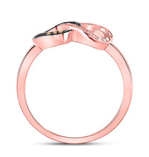 Load image into Gallery viewer, Splendid Jewellery 10kt Rose Gold Double Heart Diamond Ring Side View from Splendid Jewellery