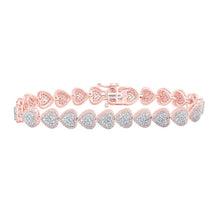 Load image into Gallery viewer, Splendid Jewellery 10kt Rose Gold Heart Diamond Bracelet - 2 - 5/8 Cttw: A Timeless Elegance - Splendid Jewellery