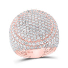Splendid Jewellery 10kt Rose Gold Men's Round Diamond Circle Pave Cluster Ring - Exquisite 8 - 1/4 Cttw Men's Ring - Splendid Jewellery