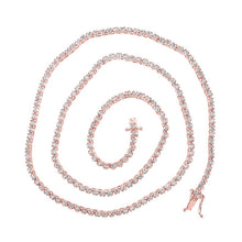 Load image into Gallery viewer, Splendid Jewellery 10kt Rose Gold Men's Round Diamond Tennis Chain Necklace - 3.25 Ct.t.w. - Splendid Jewellery