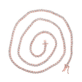 Splendid Jewellery 10kt Rose Gold Men's Round Diamond Tennis Chain Necklace - 3.25 Ct.t.w. - Splendid Jewellery