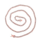 Splendid Jewellery 10kt Rose Gold Men's Round Diamond Tennis Chain Necklace - 4 - 3/8 Ct.t.w. - Splendid Jewellery