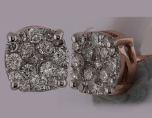 Load image into Gallery viewer, Splendid Jewellery 10kt Rose Gold Mesmerizing Diamond Cluster Earrings - Alternate view 2 from Splendid Jewellery