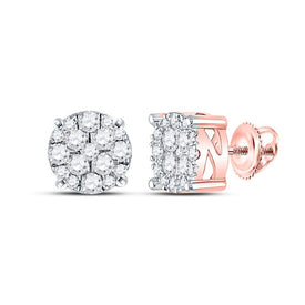 Splendid Jewellery 10kt Rose Gold Mesmerizing Diamond Cluster Earrings - Splendid Jewellery