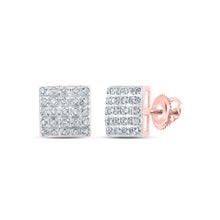Load image into Gallery viewer, Splendid Jewellery 10kt Rose Gold Square Diamond Earrings - Splendid Jewellery