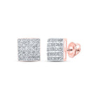 Splendid Jewellery 10kt Rose Gold Square Diamond Earrings - Splendid Jewellery