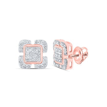 Load image into Gallery viewer, Splendid Jewellery 10kt Rose Gold Square Diamond Earrings - Splendid Jewellery