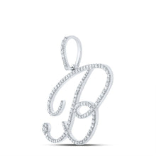 Load image into Gallery viewer, Splendid Jewellery 10kt White Gold B Initial Diamond Pendant: A Mesmerizing Symbol of Individuality and Elegance - Splendid Jewellery