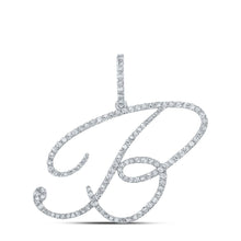 Load image into Gallery viewer, Splendid Jewellery 10kt White Gold B Initial Diamond Pendant: A Mesmerizing Symbol of Individuality and Elegance - Splendid Jewellery