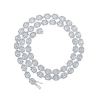 Splendid Jewellery 10kt White Gold Baguette and Round Diamond Link Chain Necklace - 12 Cttw - Splendid Jewellery