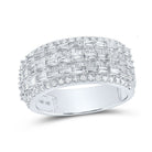 Splendid Jewellery 10kt White Gold Baguette and Round Diamond Men's Band Ring - 1 - 3/4 Cttw - Splendid Jewellery