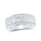 Splendid Jewellery 10kt White Gold Baguette and Round Diamond Men's Band Ring, 7/8 Cttw - Splendid Jewellery