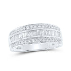 Splendid Jewellery 10kt White Gold Baguette and Round Diamond Men's Band Ring, 7/8 Cttw - Splendid Jewellery