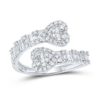Splendid Jewellery 10kt White Gold Baguette Diamond Bypass Heart Ring - Splendid Jewellery