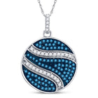 Splendid Jewellery 10kt White Gold Blue Diamond Circle Pendant - Splendid Jewellery
