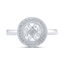 Load image into Gallery viewer, Splendid Jewellery 10kt White Gold Circle of Brilliance Diamond Fashion Ring Side 2 view from the 10Kt White Gold Womens Round Diamond Circle Ring 1 10 Cttwpin217288 collection by Splendid Jewellery