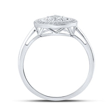 Load image into Gallery viewer, Splendid Jewellery 10kt White Gold Circle of Brilliance Diamond Fashion Ring Top view from the 10Kt White Gold Womens Round Diamond Circle Ring 1 10 Cttwpin217288 collection by Splendid Jewellery