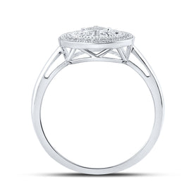 Splendid Jewellery 10kt White Gold Circle of Brilliance Diamond Fashion Ring Top view from the 10Kt White Gold Womens Round Diamond Circle Ring 1 10 Cttwpin217288 collection by Splendid Jewellery