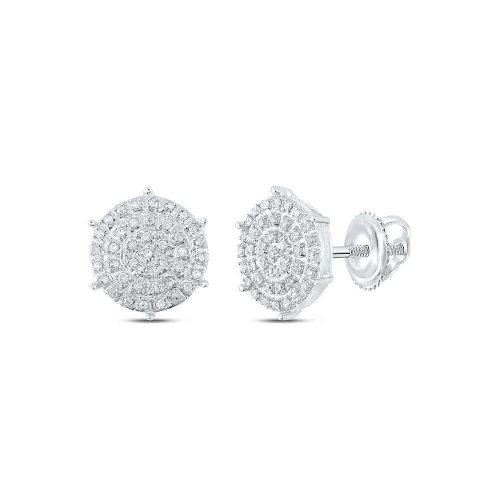 Splendid Jewellery 10kt White Gold Cluster Diamond Earrings: Mesmerizing Brilliance - Splendid Jewellery