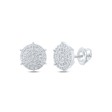 Load image into Gallery viewer, Splendid Jewellery 10kt White Gold Cluster Diamond Earrings: Mesmerizing Brilliance - Splendid Jewellery