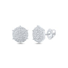 Splendid Jewellery 10kt White Gold Cluster Diamond Earrings: Mesmerizing Brilliance - Splendid Jewellery