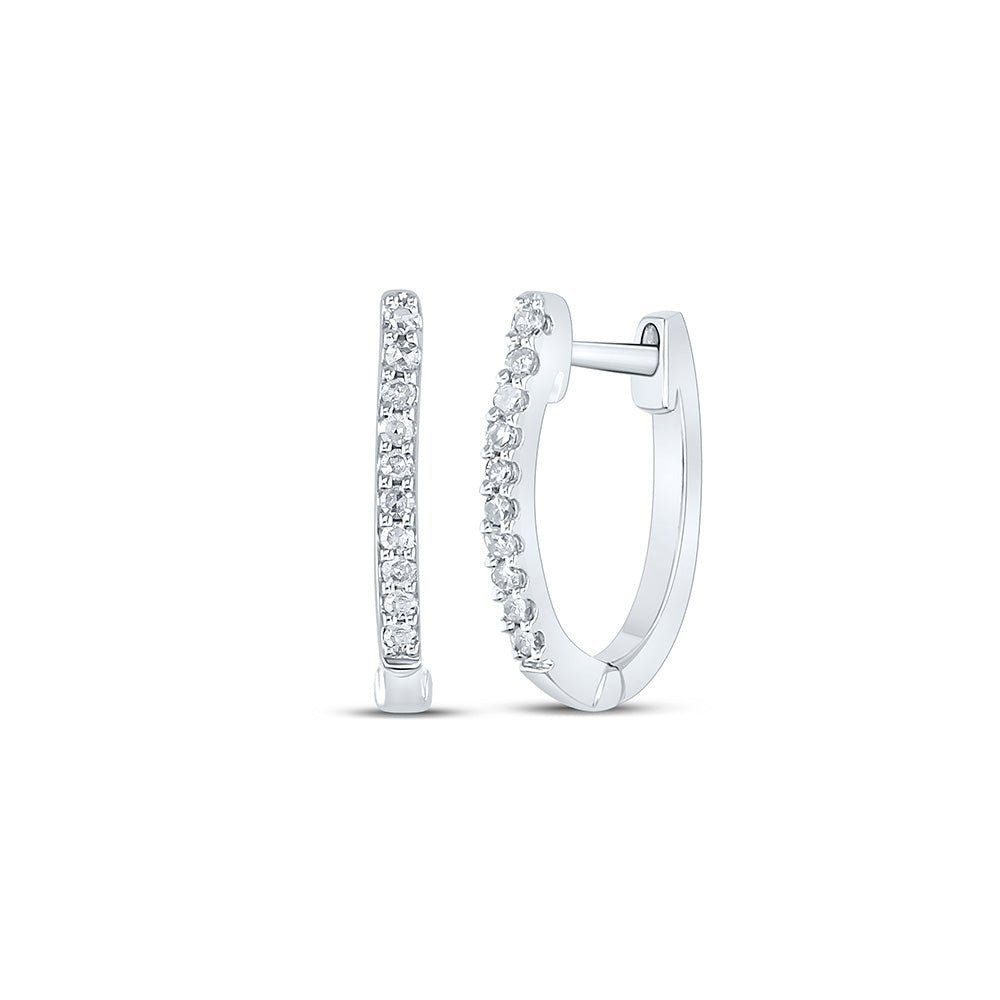 Splendid Jewellery 10kt White Gold Diamond Accent Hoop Earrings - Splendid Jewellery