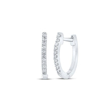 Load image into Gallery viewer, Splendid Jewellery 10kt White Gold Diamond Accent Hoop Earrings - Splendid Jewellery