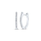 Splendid Jewellery 10kt White Gold Diamond Accent Hoop Earrings - Splendid Jewellery
