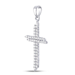 Splendid Jewellery 10kt White Gold Diamond Asymmetric Cross Pendant - Splendid Jewellery