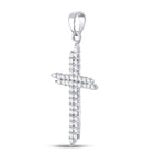 Splendid Jewellery 10kt White Gold Diamond Asymmetric Cross Pendant  Side View from Splendid Jewellery