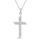 Splendid Jewellery 10kt White Gold Diamond Asymmetric Cross Pendant - Splendid Jewellery