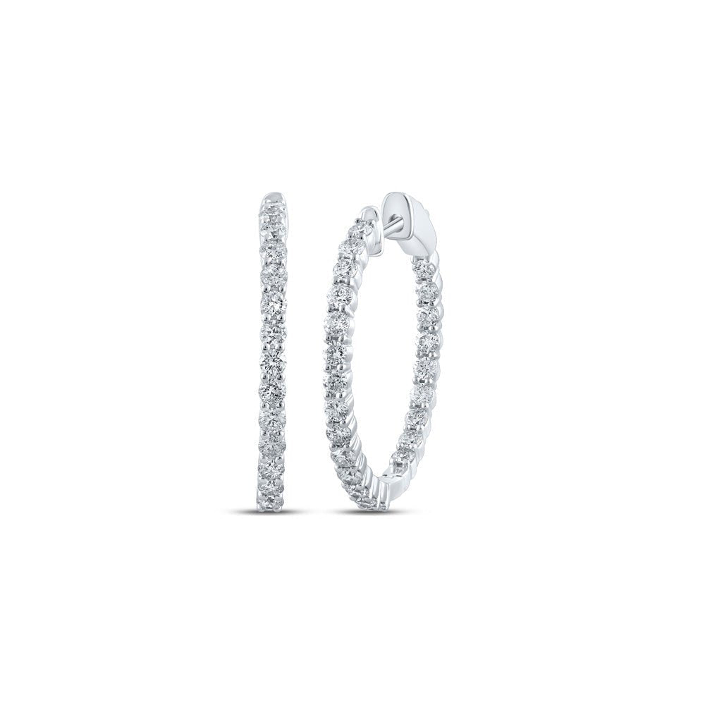 Splendid Jewellery 10kt White Gold Diamond Brilliance Hoop Earrings - Splendid Jewellery