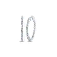 Load image into Gallery viewer, Splendid Jewellery 10kt White Gold Diamond Brilliance Hoop Earrings - Splendid Jewellery