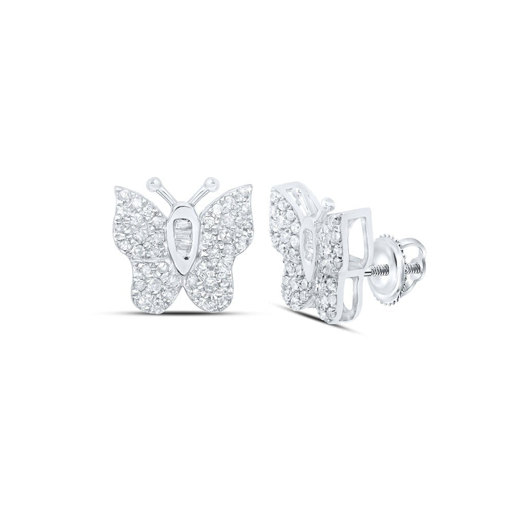 Splendid Jewellery 10kt White Gold Diamond Butterfly Earrings: A Whimsical Touch of Elegance - Splendid Jewellery