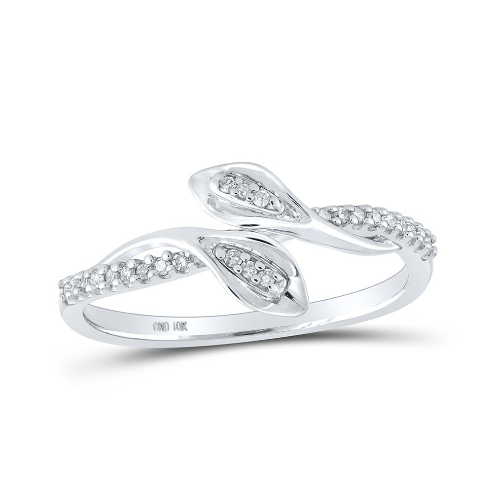 Splendid Jewellery 10kt White Gold Diamond Bypass Band Ring - Splendid Jewellery