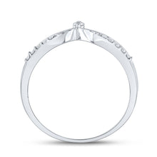 Load image into Gallery viewer, Splendid Jewellery 10kt White Gold Diamond Chevron Band Ring Side view from the 10Kt White Gold Womens Round Diamond Chevron Band Ring 1 8 Cttwpin212773 collection by Splendid Jewellery