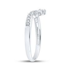 Load image into Gallery viewer, Splendid Jewellery 10kt White Gold Diamond Chevron Band Ring Side 2 view from the 10Kt White Gold Womens Round Diamond Chevron Band Ring 1 8 Cttwpin212773 collection by Splendid Jewellery