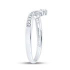 Splendid Jewellery 10kt White Gold Diamond Chevron Band Ring Side 2 view from the 10Kt White Gold Womens Round Diamond Chevron Band Ring 1 8 Cttwpin212773 collection by Splendid Jewellery