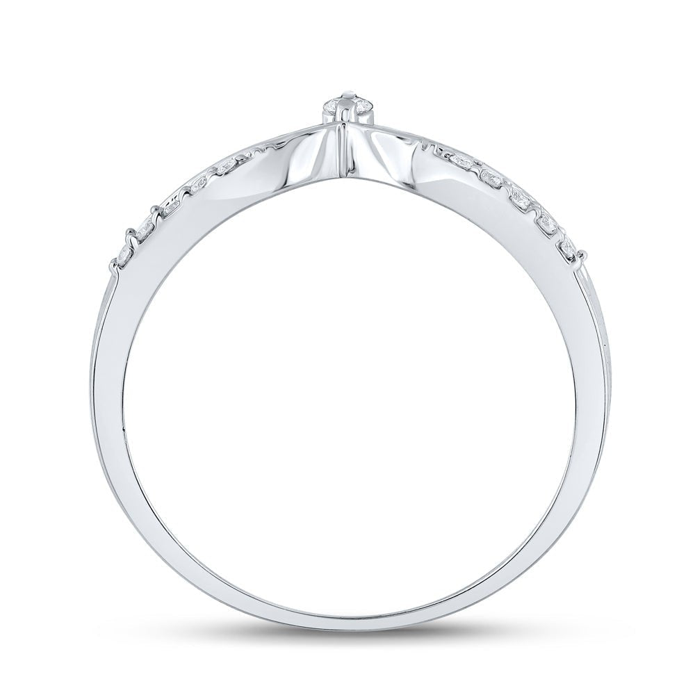 Splendid Jewellery 10kt White Gold Diamond Chevron Band Ring - Splendid Jewellery