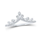 Splendid Jewellery 10kt White Gold Diamond Chevron Crown Band Ring - Splendid Jewellery