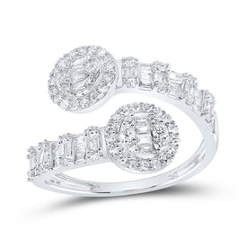 Splendid Jewellery 10kt White Gold Diamond Circle Cuff Band Ring - Splendid Jewellery