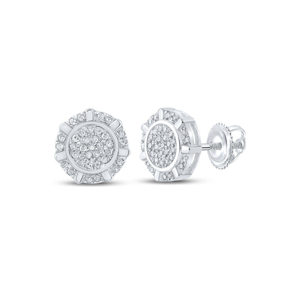 Splendid Jewellery 10kt White Gold Diamond Cluster Earrings - Splendid Jewellery