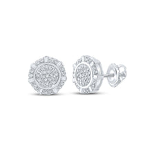 Load image into Gallery viewer, Splendid Jewellery 10kt White Gold Diamond Cluster Earrings - Splendid Jewellery