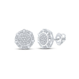 Splendid Jewellery 10kt White Gold Diamond Cluster Earrings - Splendid Jewellery