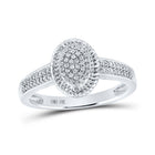 Splendid Jewellery 10kt White Gold Diamond Cluster Oval Ring 1/5 Cttw - Splendid Jewellery
