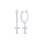 Splendid Jewellery 10kt White Gold Diamond Cross Dangle Earrings - Splendid Jewellery